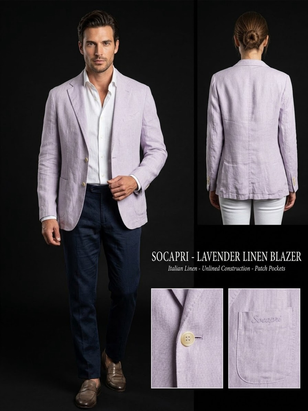 Lavender Linen Blazer - Men